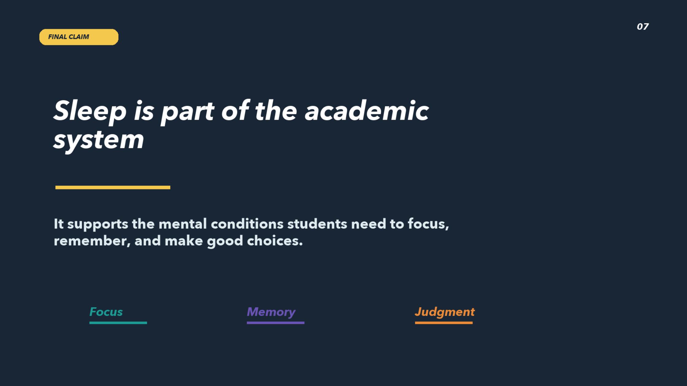 Slide 7: Sleep is part of the academic system