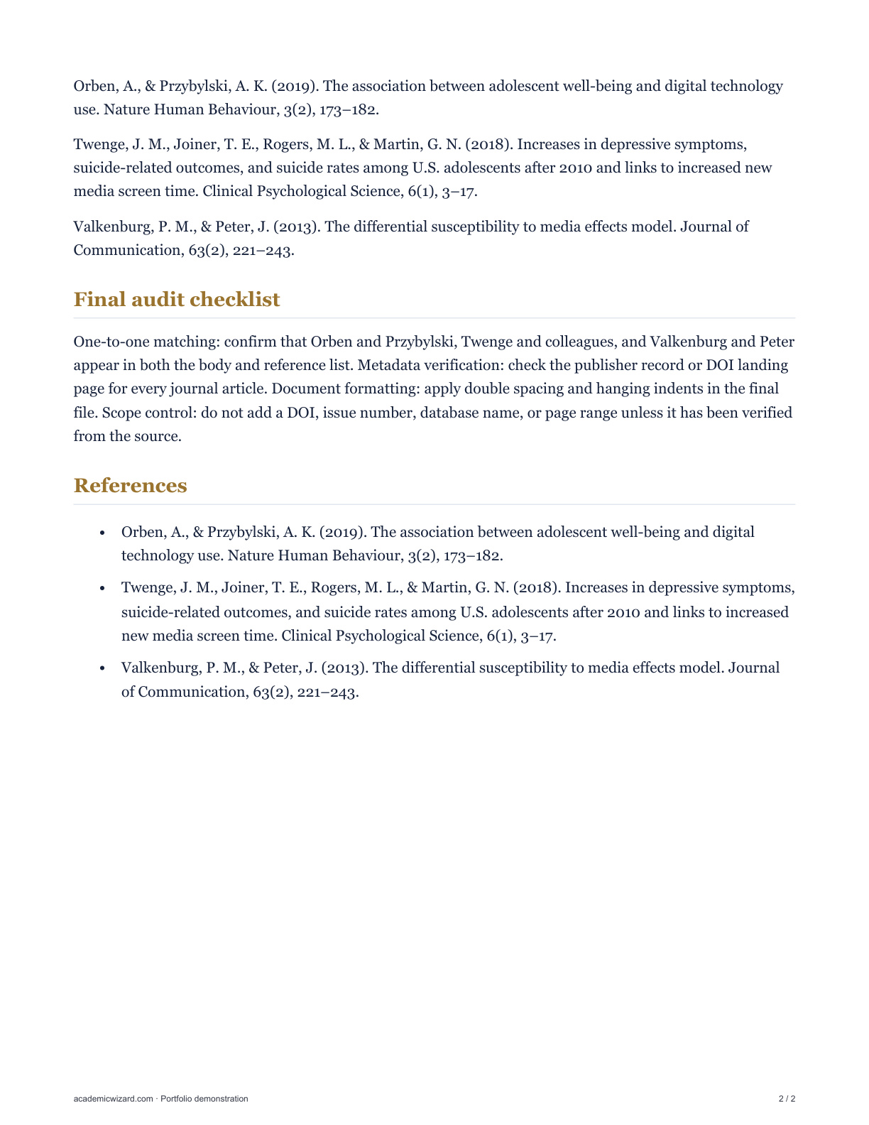APA 7 Citation and Reference-List Cleanup: Before and After PDF preview page 2
