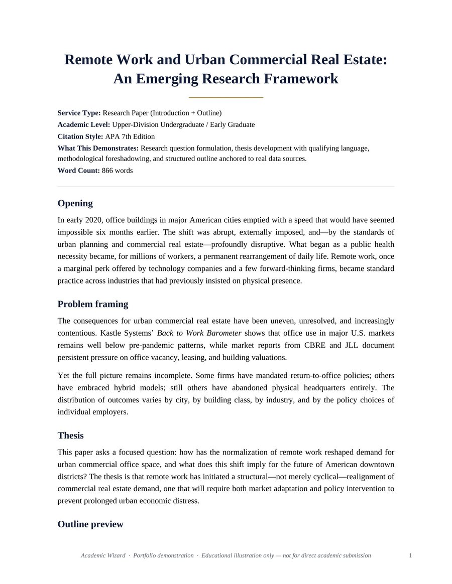Research Paper (Introduction + Outline) sample preview
