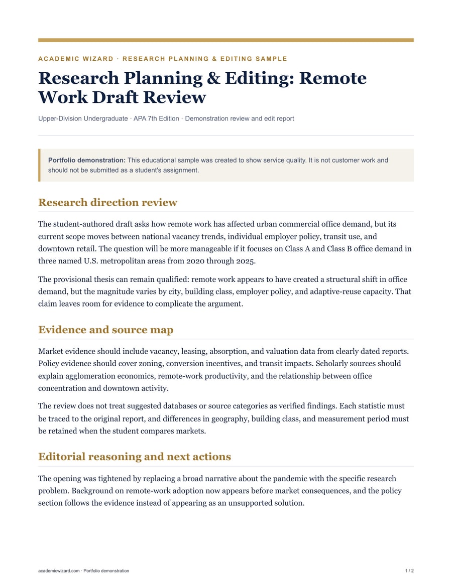 Research Planning & Editing sample preview